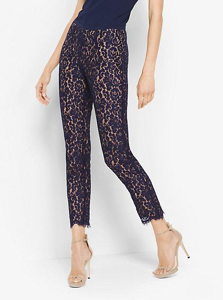 Michael Kors Collection Floral Lace Cropped Pants