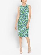 Michael Kors Collection Floral Stretch-cady Sheath Dress