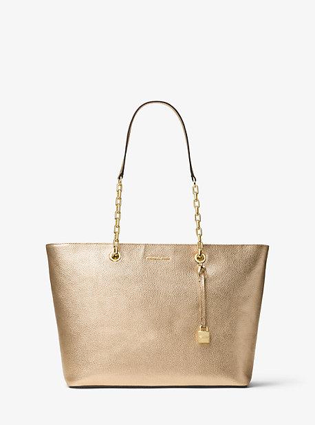 Michael Kors Studio Mercer Medium Chain-link Metallic Leather Tote