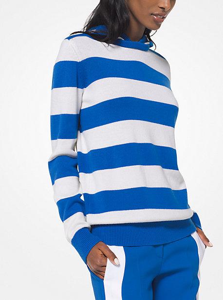 Michael Kors Collection Striped Cashmere And Cotton Hoodie