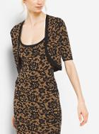 Michael Kors Collection Floral Stretch-viscose Shrug