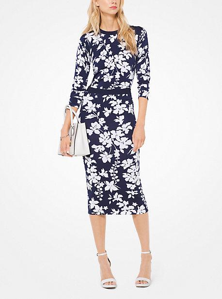 Michael Michael Kors Floral Stretch-viscose Pullover