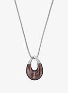 Michael Kors Silver-tone Gray Pendant Necklace