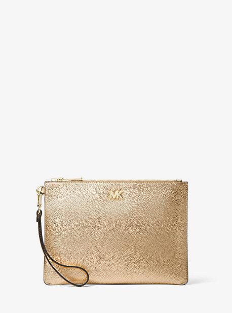 Michael Michael Kors Medium Metallic Leather Pouch