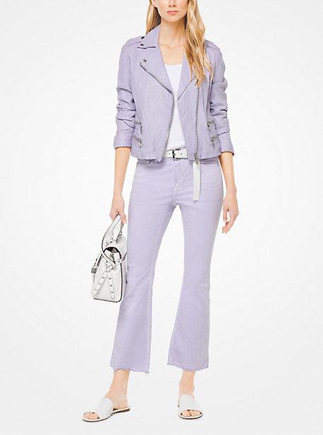Michael Michael Kors Crinkled Leather Biker Jacket