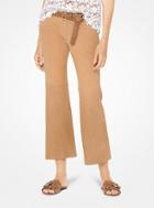 Michael Michael Kors Izzy Suede Cropped Flared Pants