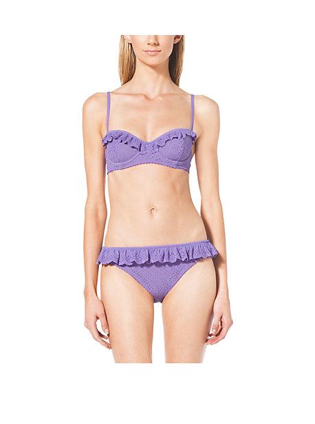 Michael Kors Eyelet-embroidered Ruffled Bikini