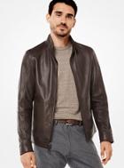 Michael Kors Mens Leather Racing Jacket