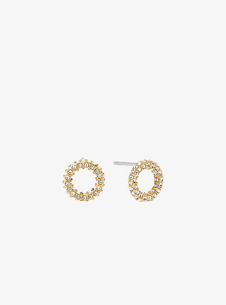Michael Kors Pave Gold-tone Circle Stud Earrings