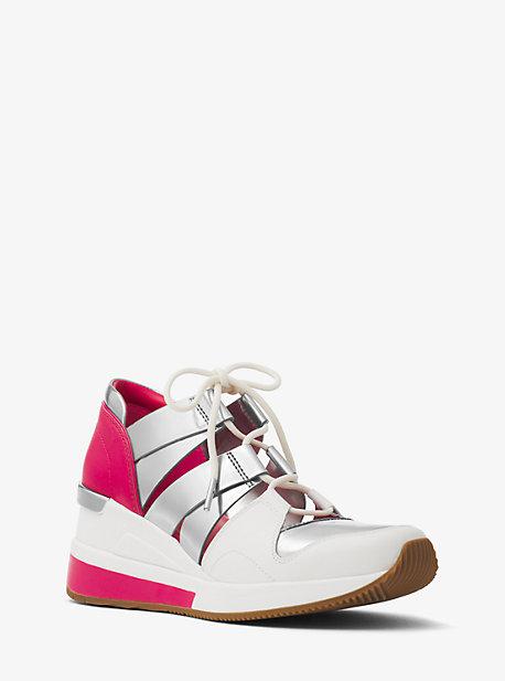 Michael Michael Kors Beckett Leather And Metallic Sneaker