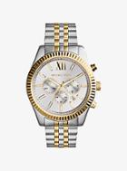Michael Kors Lexington Silver And Gold-tone Watch
