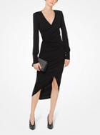 Michael Kors Collection Ruched Matte-jersey Wrap Dress