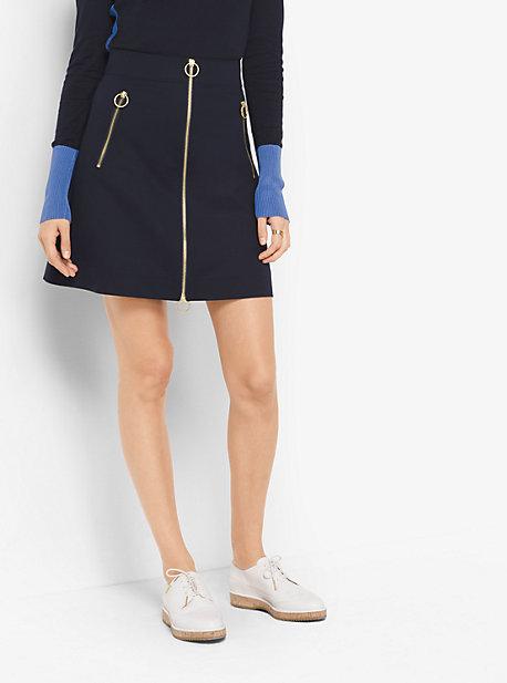 Michael Michael Kors Zip-front Double-face Poplin Skirt