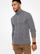 Michael Kors Mens Cable-knit Wool-blend Turtleneck
