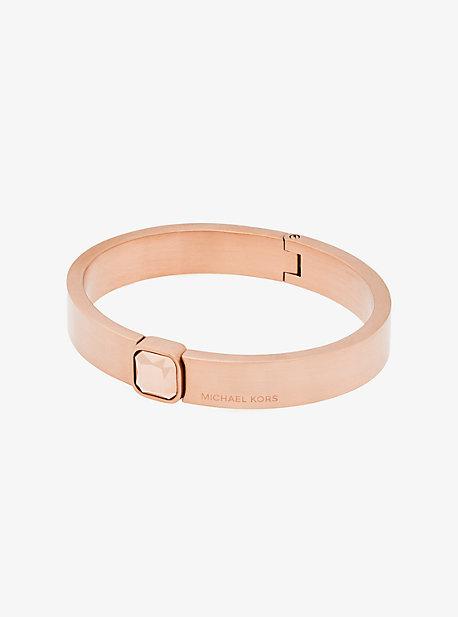Michael Kors Brushed Rose Gold-tone Hinge Bracelet