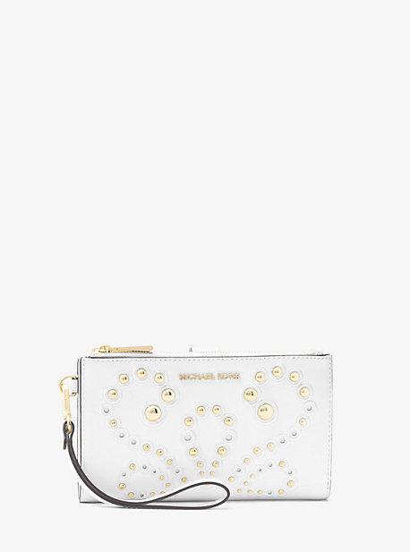 Michael Michael Kors Adele Embellished Leather Smartphone Wristlet