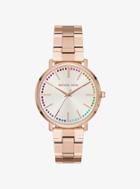 Michael Kors Jaryn Rainbow Pave Rose Gold-tone Watch