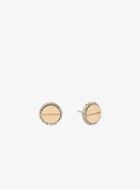 Michael Kors Gold-tone Pave Logo Stud Earrings