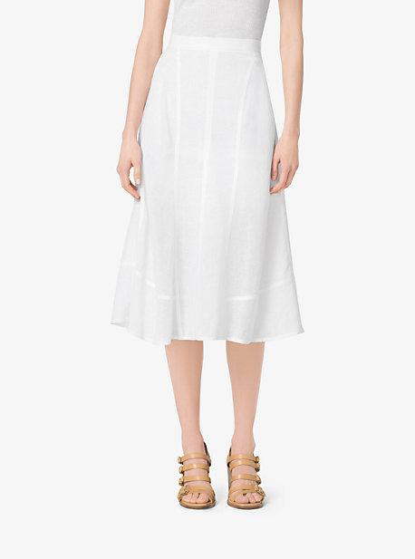 Michael Kors Collection Seamed Linen-crepe Skirt