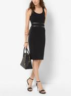 Michael Michael Kors Faux-leather And Ponte Tank Dress