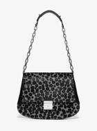 Michael Kors Collection Mia Leopard Calf Hair Envelope Shoulder Bag