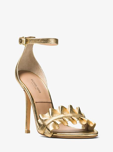 Michael Kors Collection Priscilla Metallic Leather Sandal