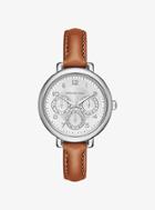 Michael Kors Kohen Silver-tone And Leather Watch