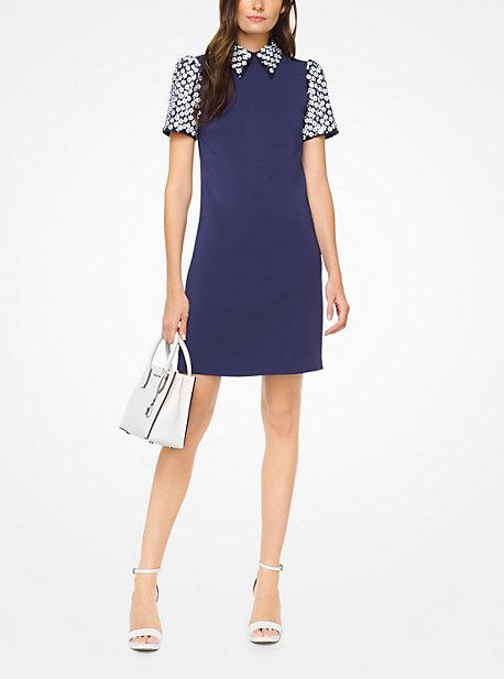 Michael Michael Kors Floral Sequined Collared Shift Dress