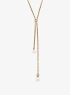 Michael Kors Gold-tone Glass Pearl Pendant Necklace
