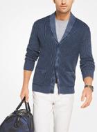 Michael Kors Mens Washed Linen And Cotton Cardigan