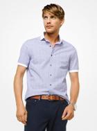 Michael Kors Mens Slim-fit Seersucker Cotton Shirt