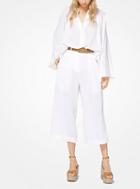 Michael Kors Collection Linen-crepe Cropped Trousers