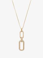 Michael Kors Pave Gold-tone Link Pendant Necklace