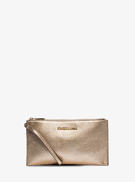 Michael Michael Kors Bedford Large Metallic Leather Wristlet