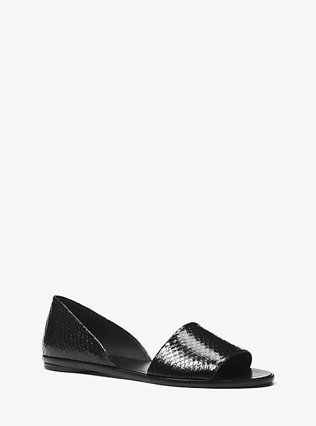 Michael Kors Collection Mallory Snakeskin Dorsay Flat