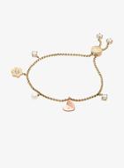 Michael Kors Two-tone Floral Charm Slider Bracelet