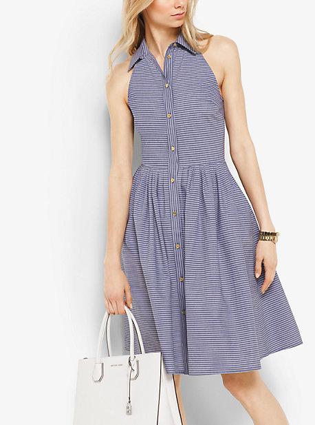 Michael Michael Kors Striped Cotton-poplin Shirtdress