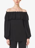 Michael Kors Collection Off-the-shoulder Silk-georgette Blouse