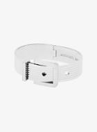 Michael Kors Silver-tone Ribbed Buckle Bracelet