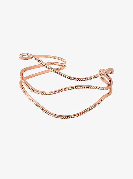 Michael Kors Pave Rose Gold-tone Wave Cuff