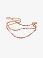 Michael Kors Pave Rose Gold-tone Wave Cuff