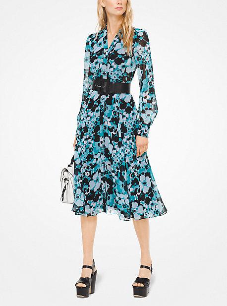 Michael Kors Floral Chiffon Shirtdress