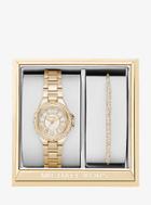 Michael Kors Petite Camille Gold-tone Watch And Slider Bracelet Set