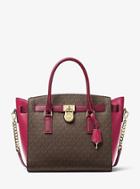 Michael Michael Kors Hamilton Color-block Logo And Leather Satchel