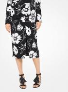 Michael Kors Collection Floral Crepe-cady Pencil Skirt
