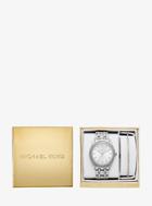 Michael Kors Kiley Silver-tone Watch And Bracelet Set