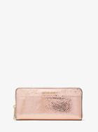 Michael Michael Kors Jet Set Metallic Snake-embossed-leather Continental Wallet