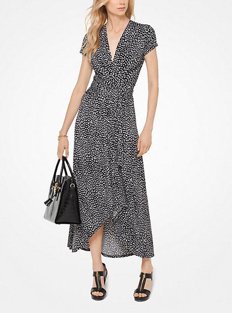 Michael Michael Kors Cheetah Matte-jersey Wrap Dress