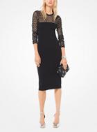 Michael Michael Kors Embellished Mesh And Stretch-viscose Dress