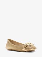 Michael Michael Kors Fulton Metallic Canvas And Leather Moccasin